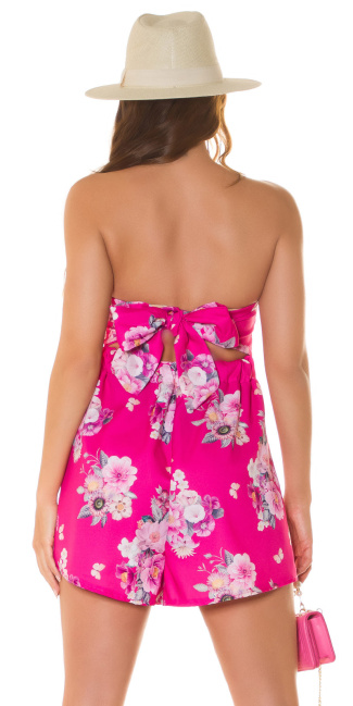 Bandeau Jumpsuit with bow detail Pink